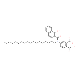 ChemSpider 2D Image | 4-[(1-Hydroxy-2-naphthoyl)(octadecyl)amino]phthalic acid | C37H49NO6