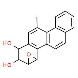ChemSpider 2D Image | 5-Methyl-7,8,8a,9a-tetrahydrochryseno[3,4-b]oxirene-7,8-diol | C19H16O3