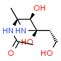 ChemSpider 2D Image | N-[(3S,4R,5R)-4,5-Dihydroxy-6-(hydroxymethyl)-3-piperidinyl]acetamide | C8H16N2O4