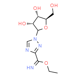 ChemSpider 2D Image | Ethyl 1-(D-ribofuranosyl)-1H-1,2,4-triazole-3-carboximidate | C10H16N4O5