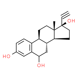 ChemSpider 2D Image | (17alpha)-19-Norpregna-1(10),2,4-trien-20-yne-3,6,17-triol | C20H24O3