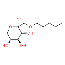 ChemSpider 2D Image | (3R,4S,5R)-3,4,5-Trihydroxy-2-[(pentyloxy)methyl]tetrahydro-2H-pyran-2-olate | C11H21O6