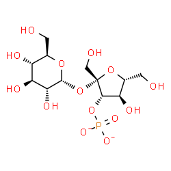 ChemSpider 2D Image | 3-O-Phosphonato-beta-D-fructofuranosyl alpha-D-glucopyranoside | C12H21O14P