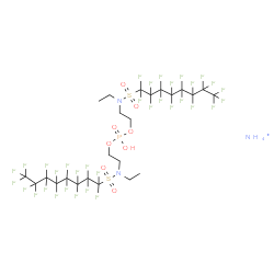 ChemSpider 2D Image | ammonium bis[2-(ethyl-(1,1,2,2,3,3,4,4,5,5,6,6,7,7,8,8,8-heptadecafluorooctylsulfonyl)amino)ethyl] hydrogen phosphate | C24H23F34N3O8PS2