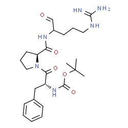ChemSpider 2D Image | N-(tert-butoxycarbonyl)-D-phenylalanyl-N-{5-[(diaminomethylidene)amino]-1-oxopentan-2-yl}-L-prolinamide | C25H38N6O5