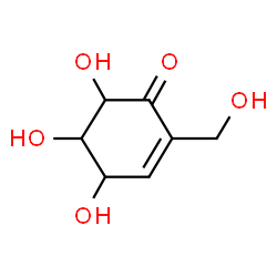 ChemSpider 2D Image | 4,5,6-Trihydroxy-2-(hydroxymethyl)-2-cyclohexen-1-one | C7H10O5