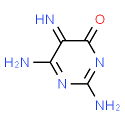 ChemSpider 2D Image | 2,6-Diamino-5-imino-4(5H)-pyrimidinone | C4H5N5O