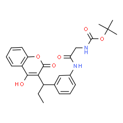 ChemSpider 2D Image | ({3-[1-(4-Hydroxy-2-oxo-2H-chromen-3-yl)-propyl]-phenylcarbamoyl}-methyl)-carbamic acid tert-butyl ester | C25H28N2O6