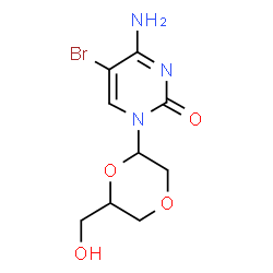 ChemSpider 2D Image | (6-(Hydroxymethyl)-1,4-dioxan-2-yl)-5-bromocytosine | C9H12BrN3O4