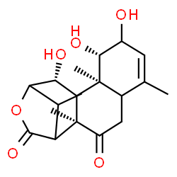 ChemSpider 2D Image | (2R,9S,10S,12R)-8,9,12-Trihydroxy-2,6,10,16-tetramethyl-14-oxatetracyclo[11.2.1.0~2,11~.0~5,10~]hexadec-6-ene-3,15-dione | C19H26O6