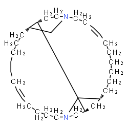 ChemSpider 2D Image | (4Z,12R,14R,21Z,29R,30S)-1,16-Diazatetracyclo[27.3.1.1~12,16~.0~14,30~]tetratriaconta-4,21-diene | C32H56N2