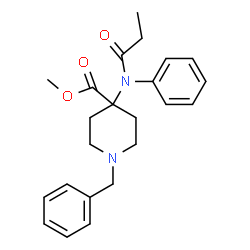 ChemSpider 2D Image | Methyl 1-benzyl-4-((propionyl)phenylamino)piperidine-4-carboxylate | C23H28N2O3
