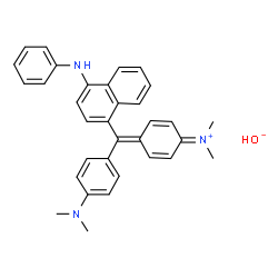 ChemSpider 2D Image | 4-{(4-Anilino-1-naphthyl)[4-(dimethylamino)phenyl]methylene}-N,N-dimethyl-2,5-cyclohexadien-1-iminium hydroxide | C33H33N3O
