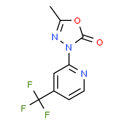 ChemSpider 2D Image | 5-Methyl-3-[4-(trifluoromethyl)-2-pyridinyl]-1,3,4-oxadiazol-2(3H)-one | C9H6F3N3O2