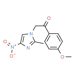 ChemSpider 2D Image | 1-(p-methoxyphenacyl)-2-methyl-4-nitroimidazole | C13H13N3O4