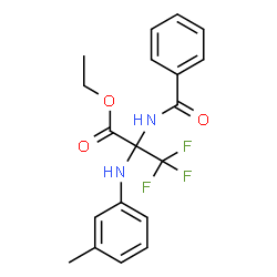 ChemSpider 2D Image | ethyl 2-(benzoylamino)-3,3,3-trifluoro-2-(3-toluidino)propanoate | C19H19F3N2O3