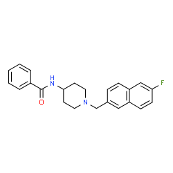 ChemSpider 2D Image | N1-{1-[(6-fluoro-2-naphthyl)methyl]-4-piperidyl}benzamide | C23H23FN2O