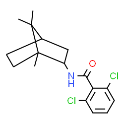 ChemSpider 2D Image | 2,6-Dichloro-N-(1,7,7-trimethylbicyclo[2.2.1]hept-2-yl)benzamide | C17H21Cl2NO