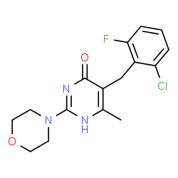 ChemSpider 2D Image | 5-(2-chloro-6-fluorobenzyl)-6-methyl-2-morpholinopyrimidin-4-ol | C16H17ClFN3O2