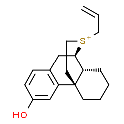 ChemSpider 2D Image | (1R,9R,10R)-17-Allyl-4-hydroxy-17-thioniatetracyclo[7.5.3.0~1,10~.0~2,7~]heptadeca-2,4,6-triene | C19H25OS