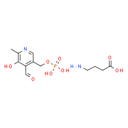 ChemSpider 2D Image | 4-Aminobutanoic acid - (4-formyl-5-hydroxy-6-methyl-3-pyridinyl)methyl dihydrogen phosphate (1:1) | C12H19N2O8P