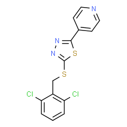 ChemSpider 2D Image | 4-{5-[(2,6-Dichlorobenzyl)sulfanyl]-1,3,4-thiadiazol-2-yl}pyridine | C14H9Cl2N3S2