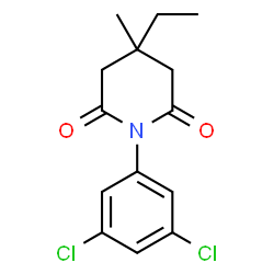 ChemSpider 2D Image | 1-(3,5-Dichlorophenyl)-4-ethyl-4-methyl-2,6-piperidinedione | C14H15Cl2NO2