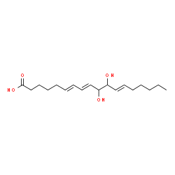 ChemSpider 2D Image | 10,11-Dihydroxy-6,8,12-octadecatrienoic acid | C18H30O4