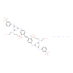 ChemSpider 2D Image | Tetrasodium 4,4'-bis((4-(bis(2-hydroxyethyl)amino)-6-((3-sulphonatophenyl)amino)-1,3,5-triazin-2-yl)amino)stilbene-2,2'-disulphonate | C40H40N12Na4O16S4