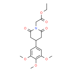 ChemSpider 2D Image | ethyl 2-[2,6-dioxo-4-(3,4,5-trimethoxyphenyl)piperidino]acetate | C18H23NO7