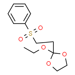 ChemSpider 2D Image | 2-ETHOXY-2-(2'-PHENYLSULFONYLETHYL)-1,3-DIOXOLANE | C13H18O5S