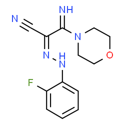 ChemSpider 2D Image | (2Z)-2-[(2-Fluorophenyl)hydrazono]-3-imino-3-(4-morpholinyl)propanenitrile | C13H14FN5O