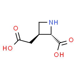 ChemSpider 2D Image | (2S,3S)-3-(Carboxymethyl)-2-azetidinecarboxylic acid | C6H9NO4