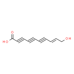 ChemSpider 2D Image | (8E)-10-Hydroxy-8-decene-2,4,6-triynoic acid | C10H6O3