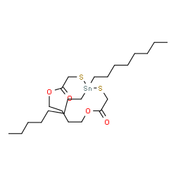 ChemSpider 2D Image | 5,5-Dioctyl-1,9-dioxa-4,6-dithia-5-stannacyclotridecane-2,8-dione | C24H46O4S2Sn