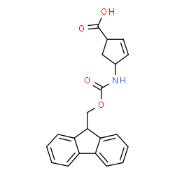 ChemSpider 2D Image | 4-[[(9H-Fluoren-9-ylmethoxy)carbonyl]amino]-2-cyclopentene-1-carboxylic acid | C21H19NO4