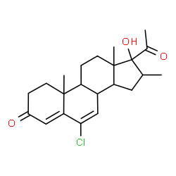 ChemSpider 2D Image | 6-Chloro-17-hydroxy-16-methylpregna-4,6-diene-3,20-dione | C22H29ClO3