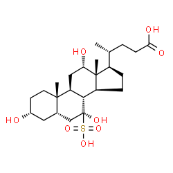 ChemSpider 2D Image | (3alpha,5beta,7beta,12alpha)-3,7,12-Trihydroxy-7-sulfocholan-24-oic acid | C24H40O8S