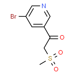 ChemSpider 2D Image | 1-(5-Bromo-3-pyridinyl)-2-(methylsulfonyl)ethanone | C8H8BrNO3S