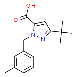 ChemSpider 2D Image | 3-tert-Butyl-1-(3-methylbenzyl)-1H-pyrazole-5-carboxylic acid | C16H20N2O2
