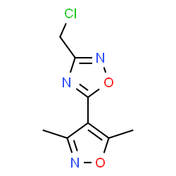 ChemSpider 2D Image | 3-(chloromethyl)-5-(3,5-dimethyl-4-isoxazolyl)-1,2,4-oxadiazole | C8H8ClN3O2