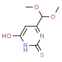 ChemSpider 2D Image | 6-(DIMETHOXYMETHYL)-2-MERCAPTOPYRIMIDIN-4-OL | C7H10N2O3S