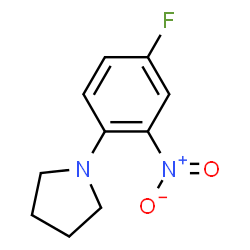 ChemSpider 2D Image | 1-(4-Fluoro-2-nitrophenyl)pyrrolidine | C10H11FN2O2
