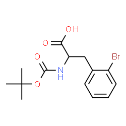 ChemSpider 2D Image | 2-Bromo-N-{[(2-methyl-2-propanyl)oxy]carbonyl}phenylalanine | C14H18BrNO4