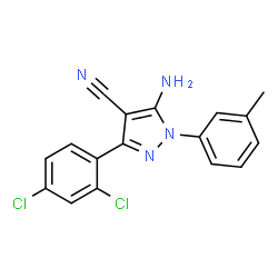 ChemSpider 2D Image | 5-Amino-3-(2,4-dichlorophenyl)-1-(3-methylphenyl)-1H-pyrazole-4-carbonitrile | C17H12Cl2N4