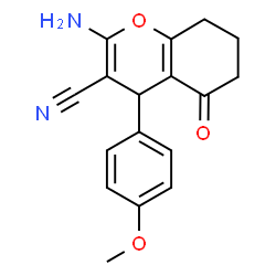 ChemSpider 2D Image | 2-Amino-4-(4-methoxyphenyl)-5-oxo-5,6,7,8-tetrahydro-4H-chromene-3-carbonitrile | C17H16N2O3