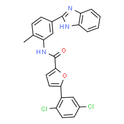 ChemSpider 2D Image | N-[5-(1H-Benzimidazol-2-yl)-2-methylphenyl]-5-(2,5-dichlorophenyl)-2-furamide | C25H17Cl2N3O2