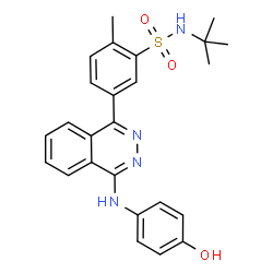 ChemSpider 2D Image | N-tert-butyl-5-{4-[(4-hydroxyphenyl)amino]phthalazin-1-yl}-2-methylbenzenesulfonamide | C25H26N4O3S