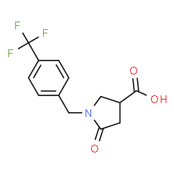 ChemSpider 2D Image | 5-Oxo-1-[4-(trifluoromethyl)benzyl]-3-pyrrolidinecarboxylic acid | C13H12F3NO3