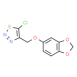 ChemSpider 2D Image | 4-[(1,3-Benzodioxol-5-yloxy)methyl]-5-chloro-1,2,3-thiadiazole | C10H7ClN2O3S